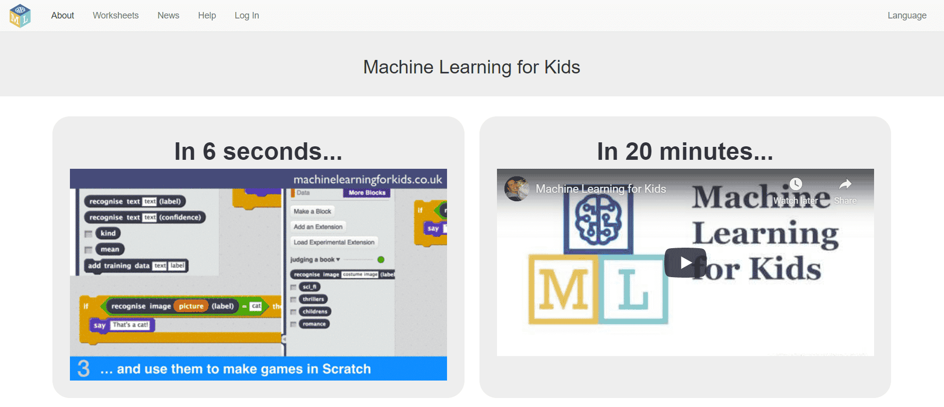 Machine Learning for Kids