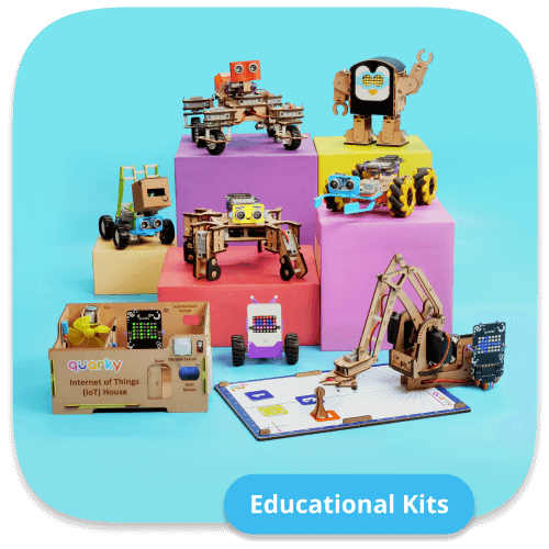 Quarky Add-on Kitsvariants - Humanoid, Mecanum wheel, IoT House, Quadruped Robot, Robotic Arm, Mars Rover.
