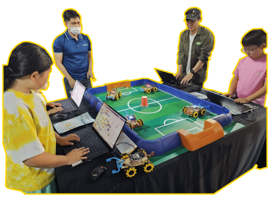 Student engaging in Robotics Competition with Mecanum Wheel
