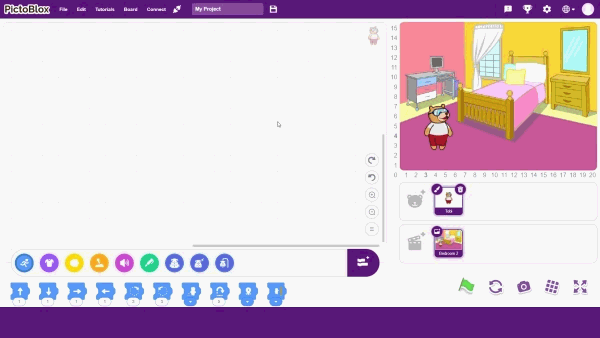 GIF showcasing the new paint screen in PictoBlox Junior Blocks