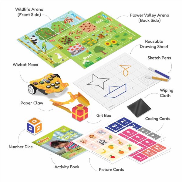 Jungle Safari Kit with Game Arena, Activity booklet, Reusable Drawing Sheets, picture and coding cards for 多肉小说 play time